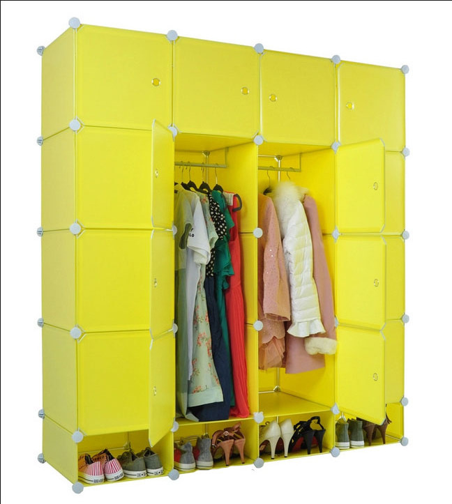 Plastic Portable Wardrobe Adjustable Pp Large Wardrobe Closet Armoire With Doors