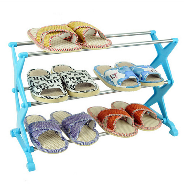 DIY white color plastic folding shoe rack/ shoe and boot rack/ plastic cubby shoe rack