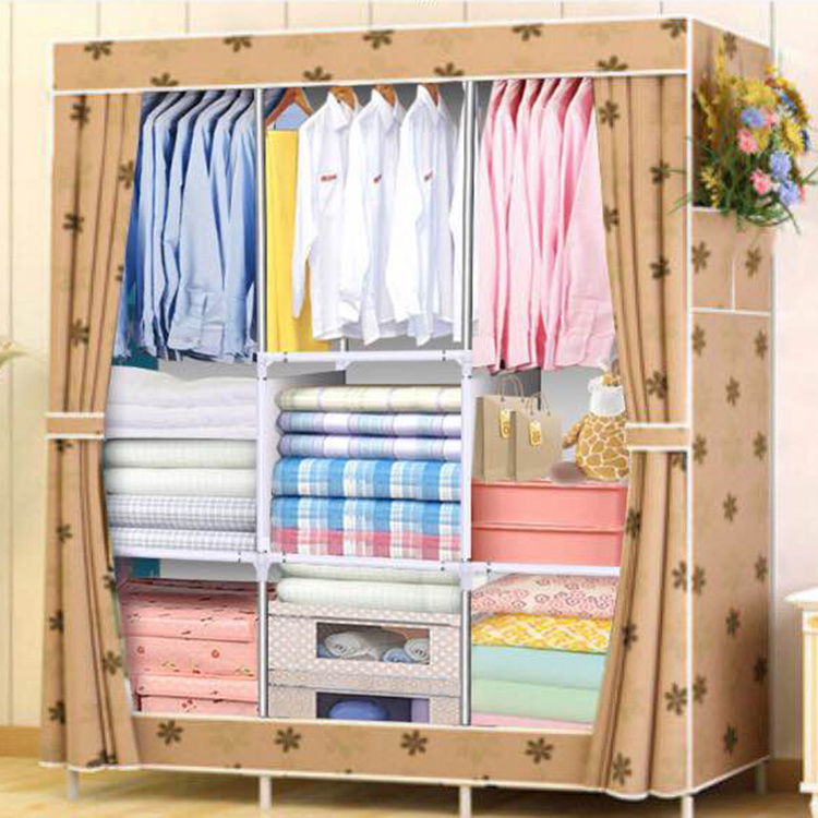 Premium OEM Factory Fabric Wardrobe Foldable Bedroom Canvas Wardrobe Clothes Organizer