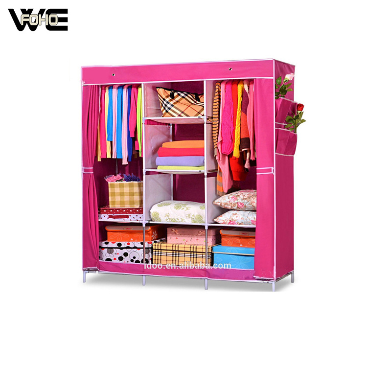 Chinese Small Room Classic Fabric Wardrobe Designs Adjustable Bedroom Wardrobe