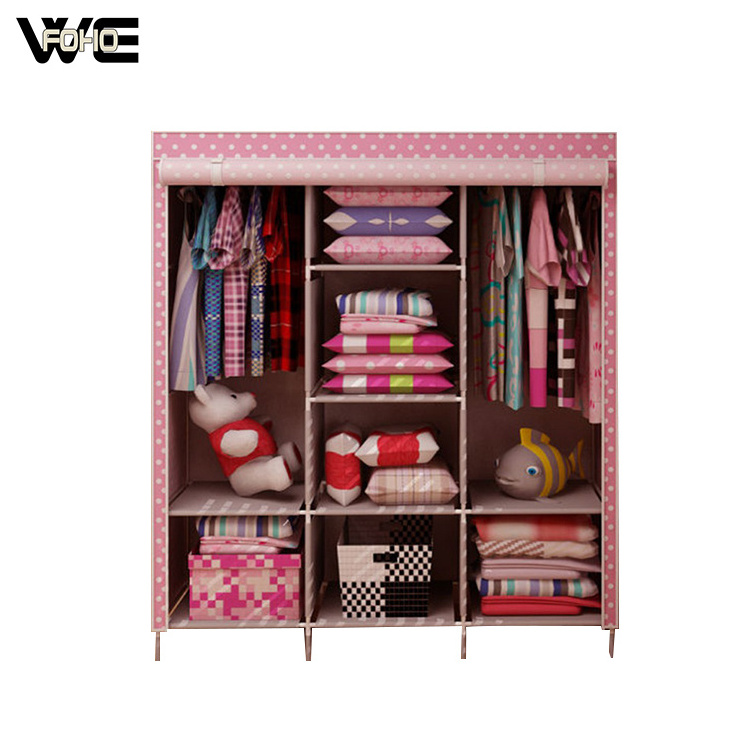 Chinese Small Room Classic Fabric Wardrobe Designs Adjustable Bedroom Wardrobe