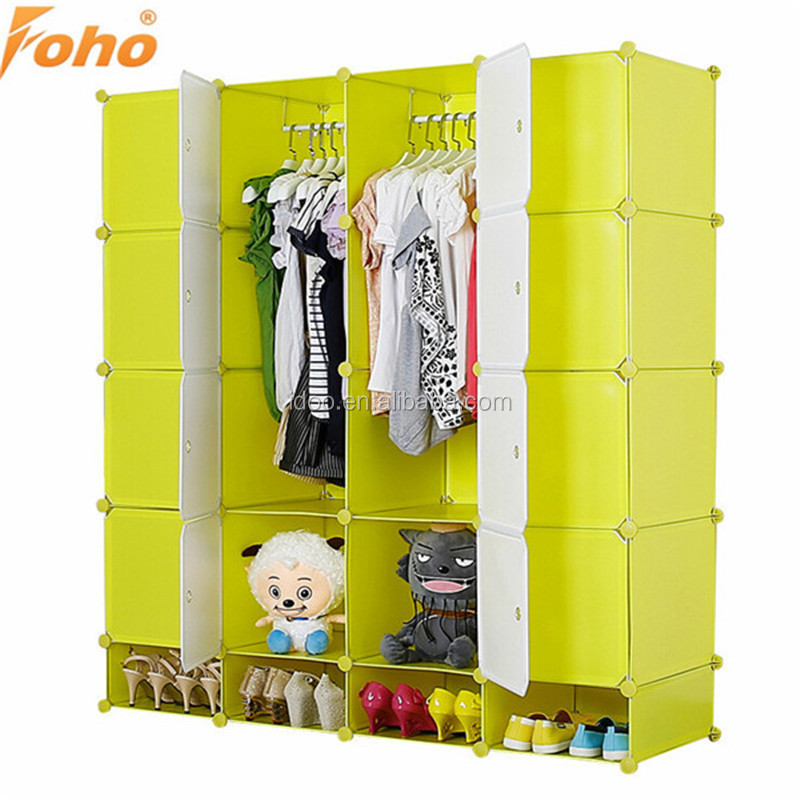 DIY assembled plastic wardrobe armoire with adjustable shapes FH-AL0052-16