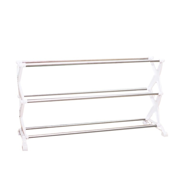 DIY white color plastic folding shoe rack/ shoe and boot rack/ plastic cubby shoe rack