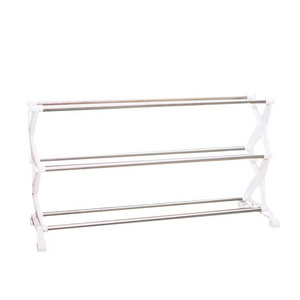 DIY white color plastic folding shoe rack/ shoe and boot rack/ plastic cubby shoe rack