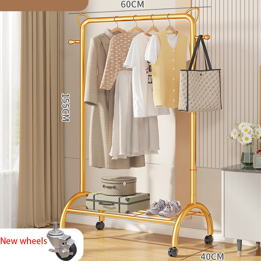 Garment Rack with Bottom Shelf Clothing Rack for Hanging Clothes Coats Skirts Shirts Sweaters Gold