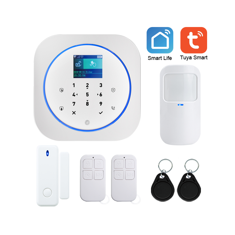 DIY 433MHz wireless tuya home elder elderly alarm kit power failure gsm sms alarm system with window door sensor vibration alarm