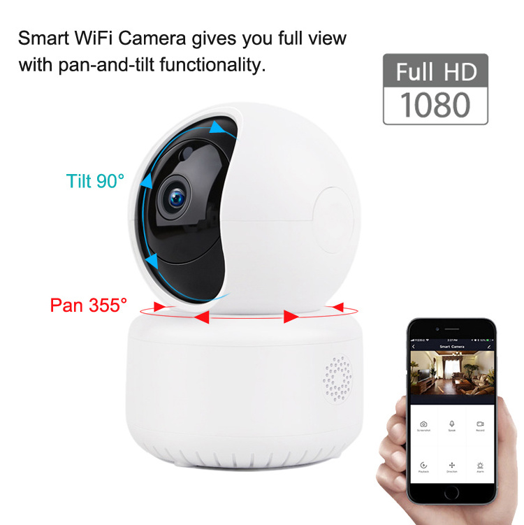 idoosecurity private label smart ptz wifi camera full HD 1080P security camera with night vision and motion detection