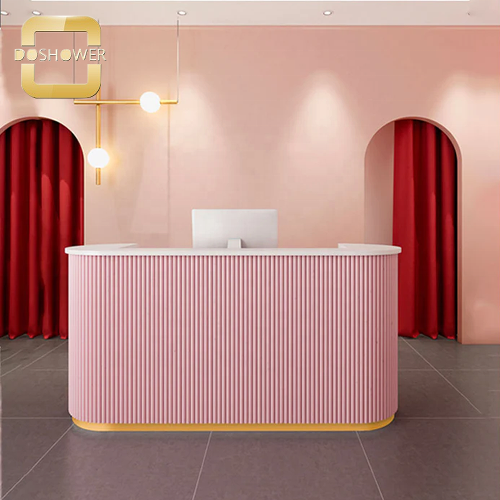 blue reception counter front desk beauty salon with customized reception desk for front desk reception counter supplier