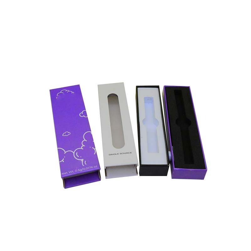 Custom Logo 1 Gram Disposable Paper Cartridge Package 1ml Child Resistant Empty cart Packaging Box with Push Button