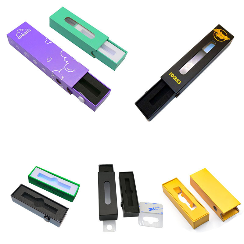 Hot Selling 1 gram Cart Child Proof Gift Pack Oil Cartridge 1ml Packaging Craft paper  box With Cart