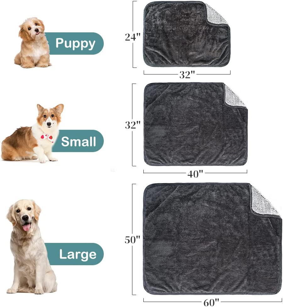 Extra Large Plush Sherpa Fleece Crate Pad Mat Waterproof Cat Puppy Dog Bed Cover Pet Blanket