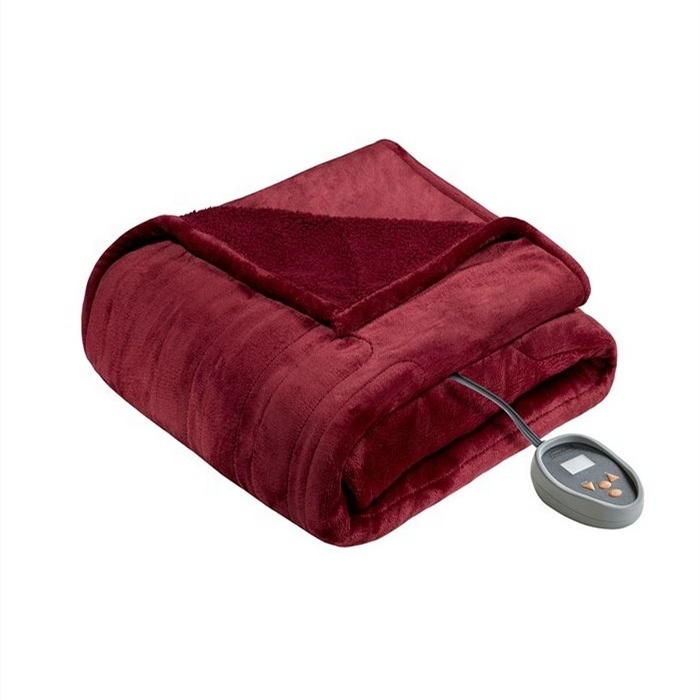 Wholesale cheap warm electric throw heated blanket for winter uk plug electric blanket heated