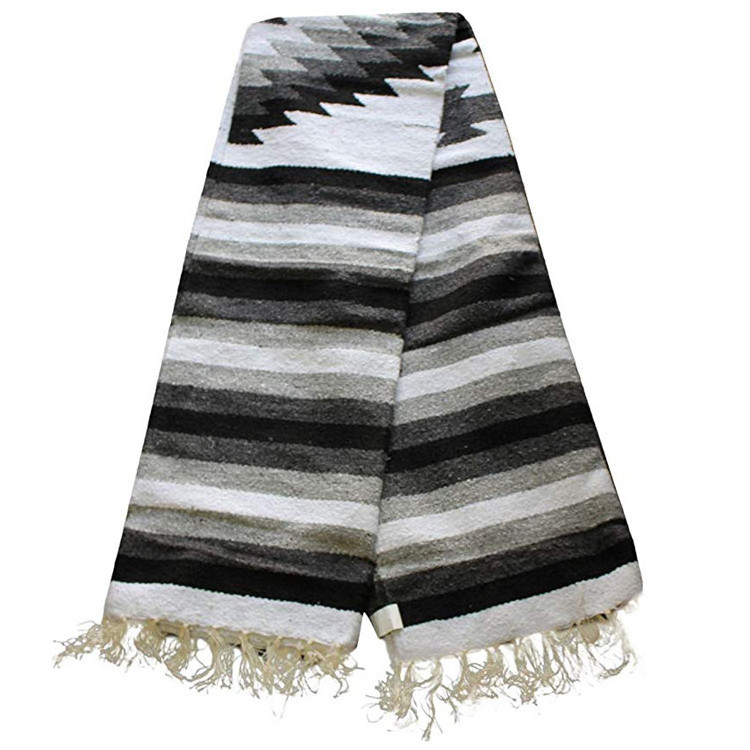 Sample Available animal embroidered poncho super soft sherpa mixed wool handwoven mexican blanket