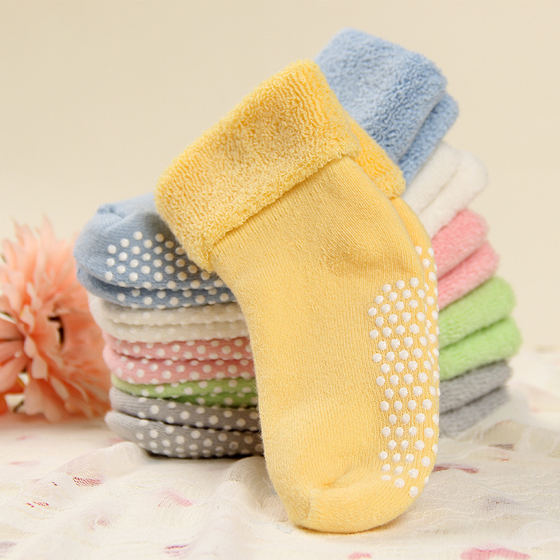 Adorable Cotton Baby Socks with Non-slip Rubber Soles Good Quality