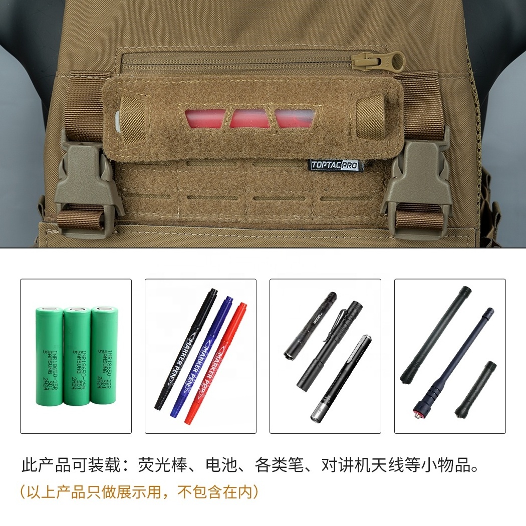 TOPTACPRO Hook and Loop Holder Tactical Chemlight Pen Holder Flashlight Battery Organizer Glow Stick Holder Pouch