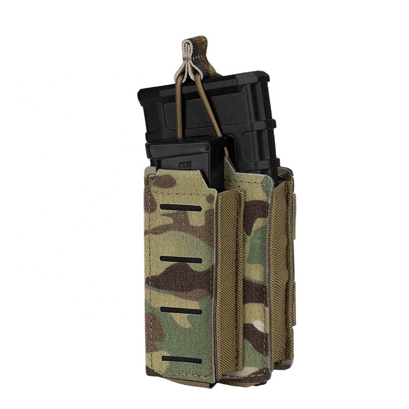 IDOGEAR  Kangaroo Magazine Pouch Elastic Tactical Open Top MOLLE Single Mag Pouches for for  5.56mm & 9mm Mags