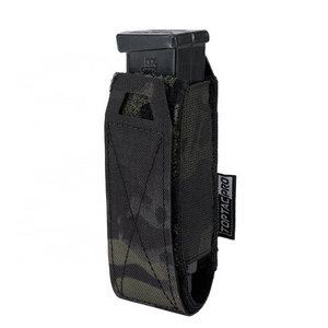 TOPTACPRO Tactical Laser Cutting Camo Magazine Carrier Pouch Single Mag Holster Single Magazine Pouch for 9mm