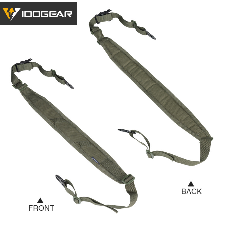 IDOGEAR Tactical Ferro Style Metal Hooks 500D Nylon Slingster 2 Point Sling Hunting Quick Pull Tab Two Point Sling