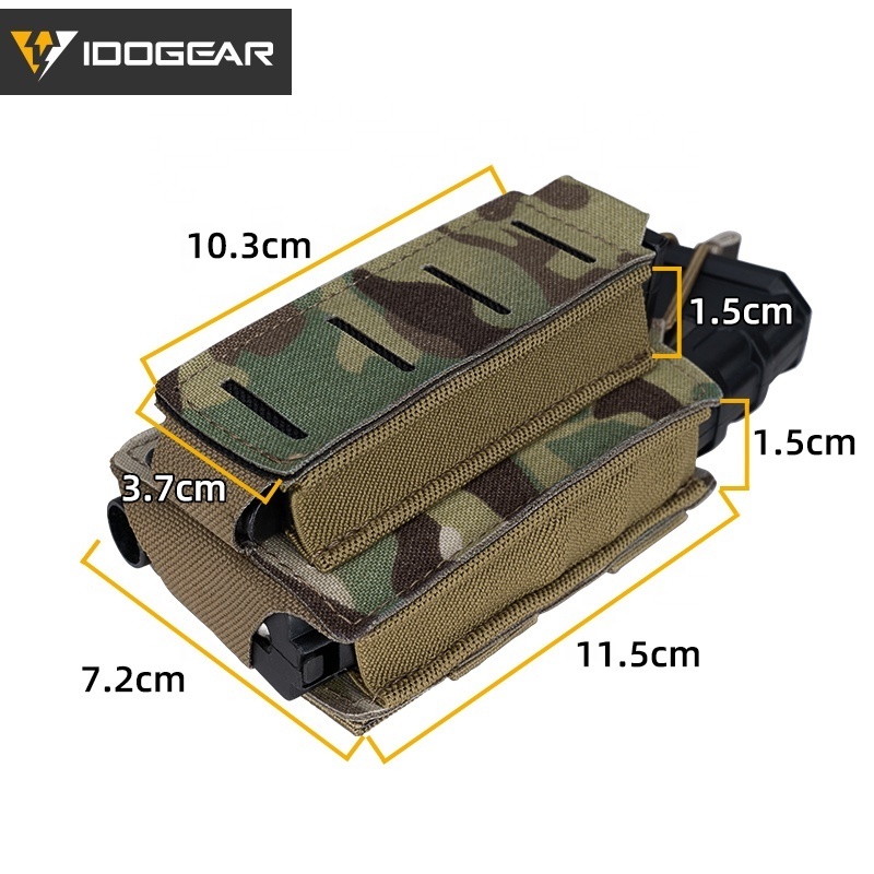 IDOGEAR  Kangaroo Magazine Pouch Elastic Tactical Open Top MOLLE Single Mag Pouches for for  5.56mm & 9mm Mags