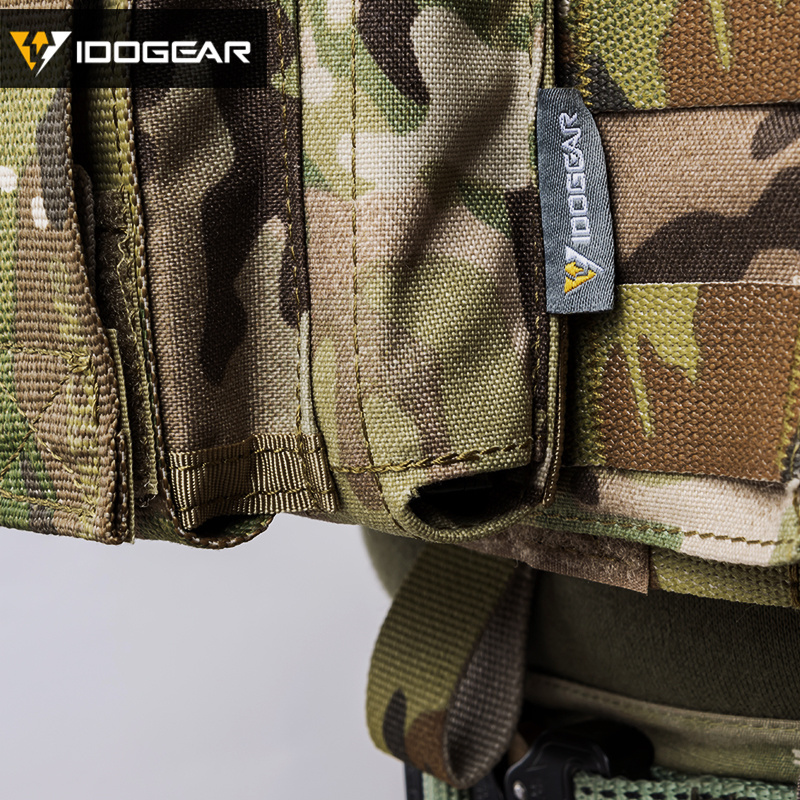 IDOGEAR 500D Nylon Stack Kangaroo Mag Pouch Camo Molle Triple Magazine Pouch for 5.56mm 9mm Mags