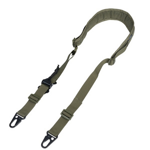 IDOGEAR Tactical Ferro Style Metal Hooks 500D Nylon Slingster 2 Point Sling Hunting Quick Pull Tab Two Point Sling