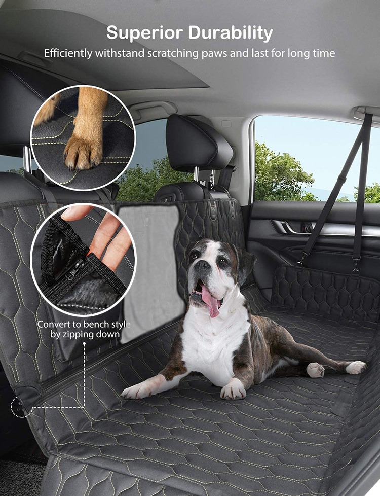 In Stock Pet Seat Cover for Car Backseat 4-in-1 Dog Car Seat Cover Waterproof with Mesh Visual Window Nonslip Dog Hammock