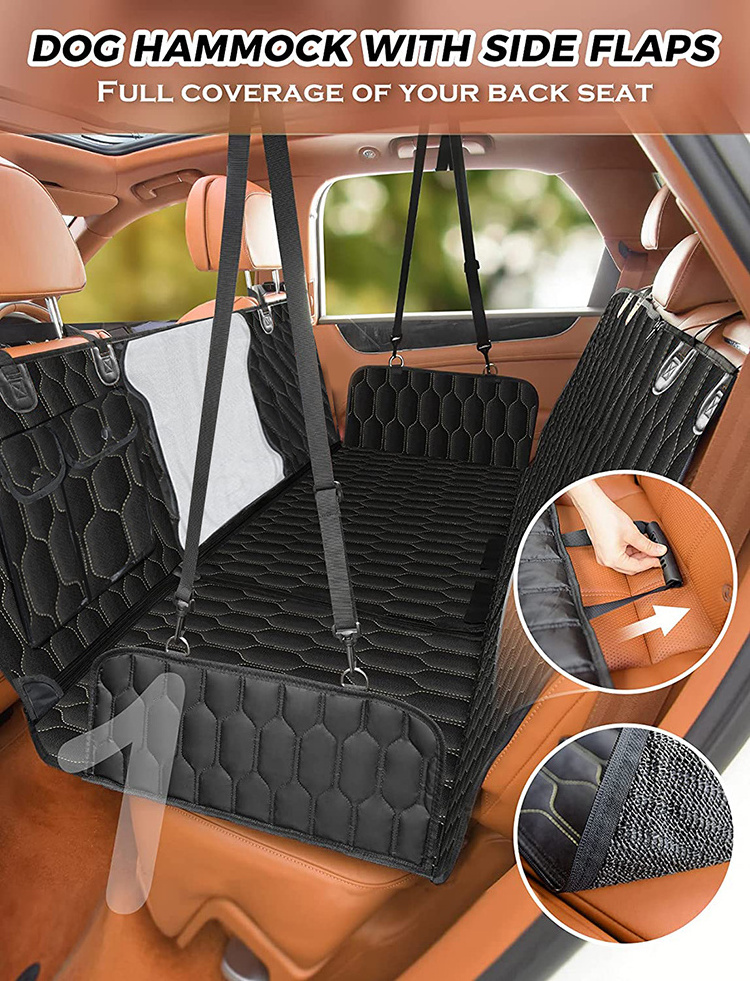 In Stock Pet Seat Cover for Car Backseat 4-in-1 Dog Car Seat Cover Waterproof with Mesh Visual Window Nonslip Dog Hammock