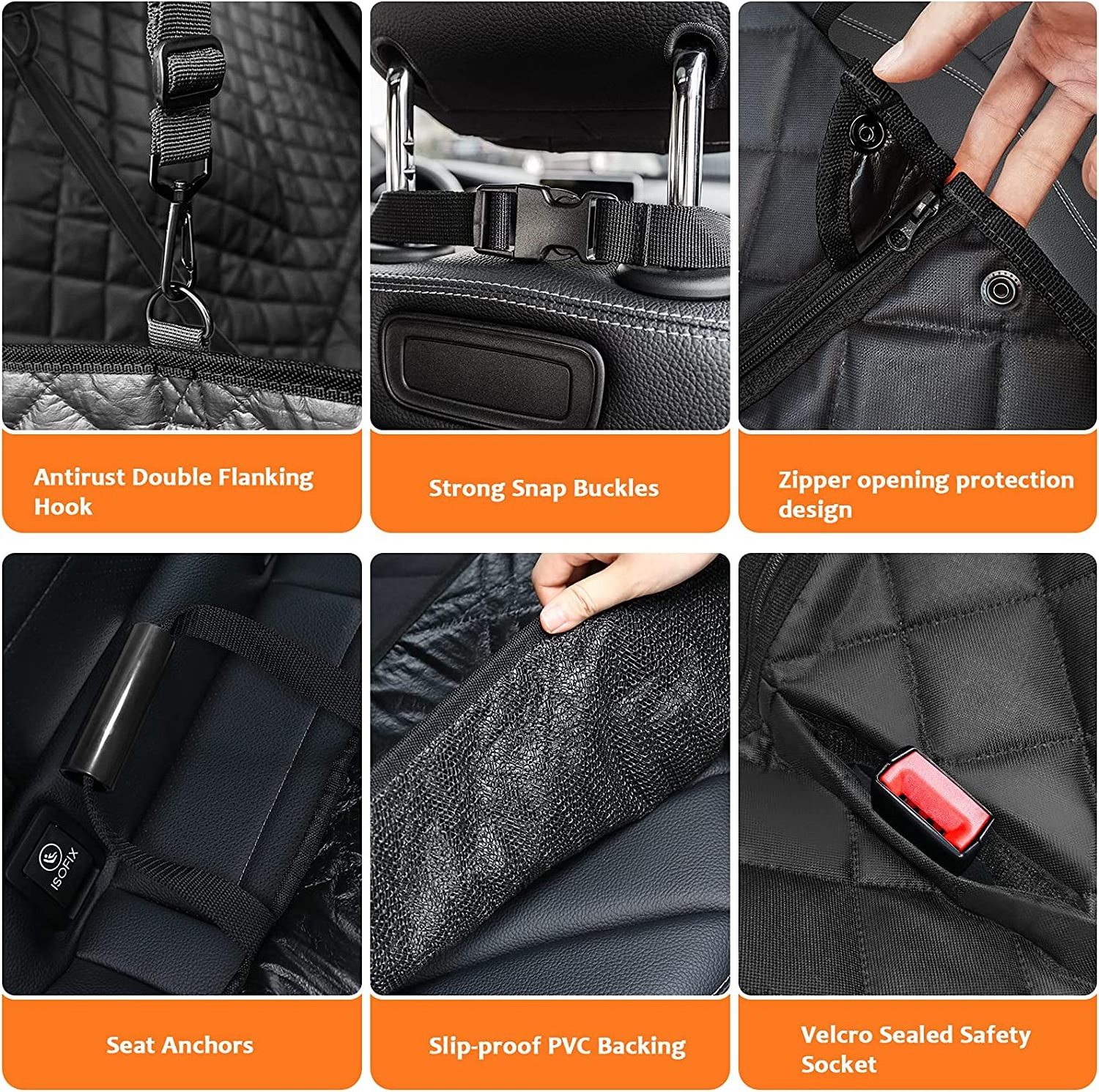 100% Waterproof Dog Car Seat Covers Scratch Proof Nonslip Pet Car Hammock Dog Car Bed Truck Seat Cover for Back Seat