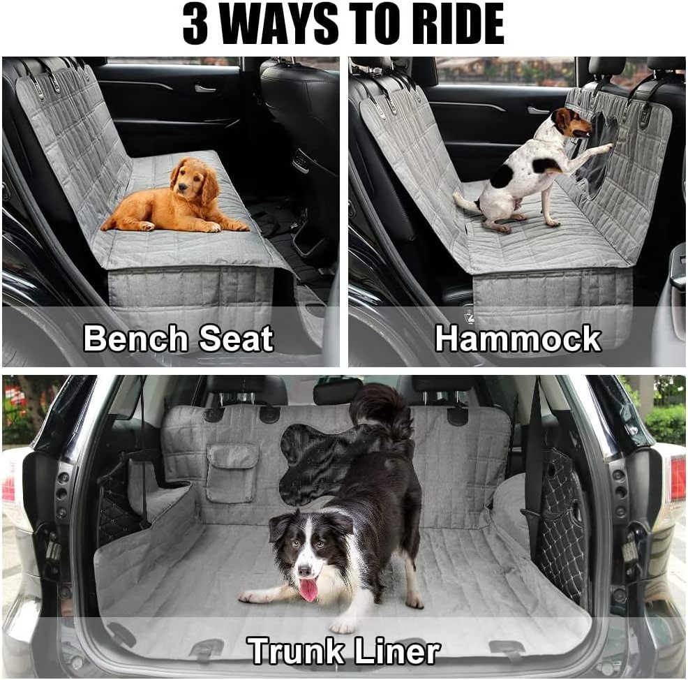 Truck SUVs Waterproof Anti-scratch Nonslip Dog Hammock Pet Dog Car Seat Cover for Back Seat