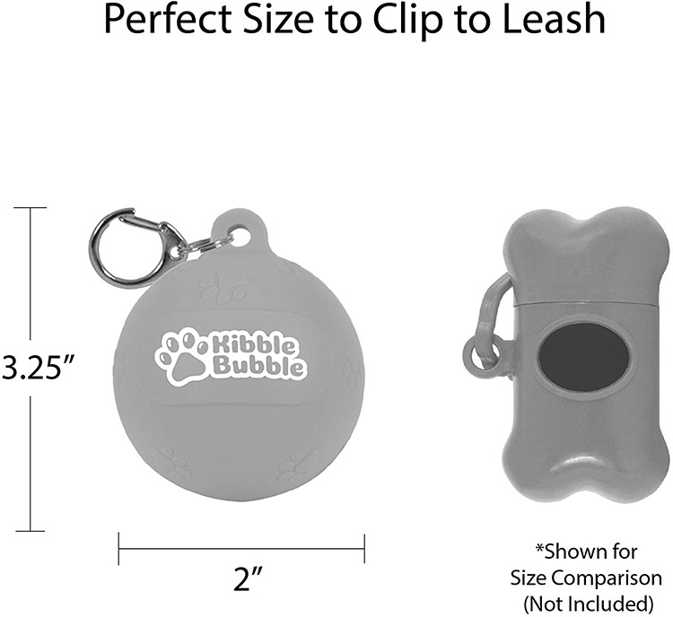 Portable silicone pet snack bag with hanging buckle cat food storage bag bubble dog treat pouch