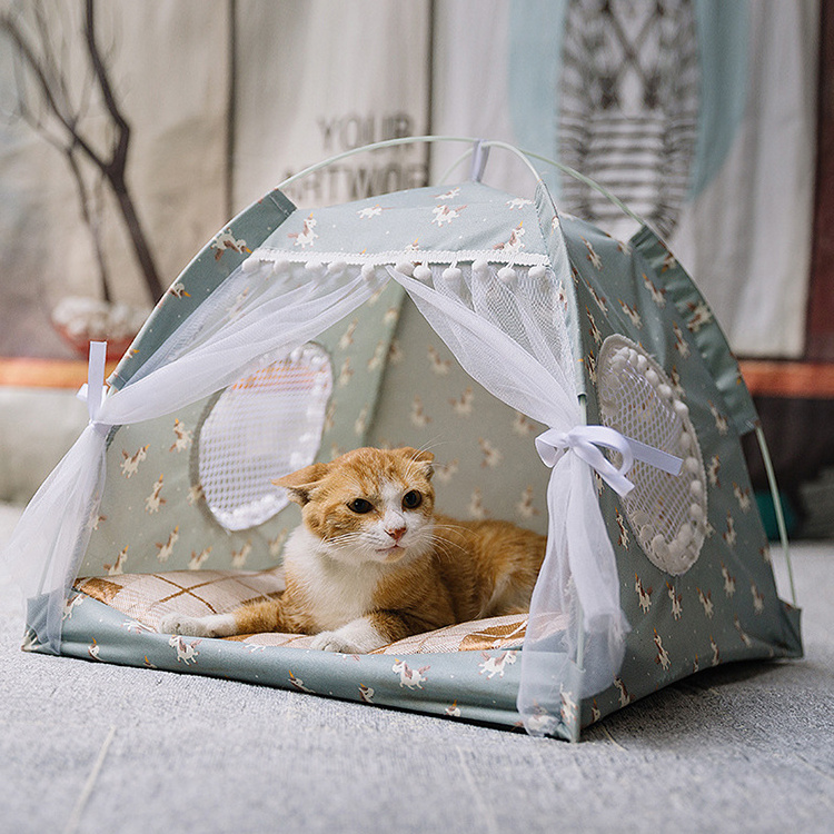 Korea Hot Summer Winter Pet Teepee Tent Foldable Cave Bed Dog Cat Tipi House Tents