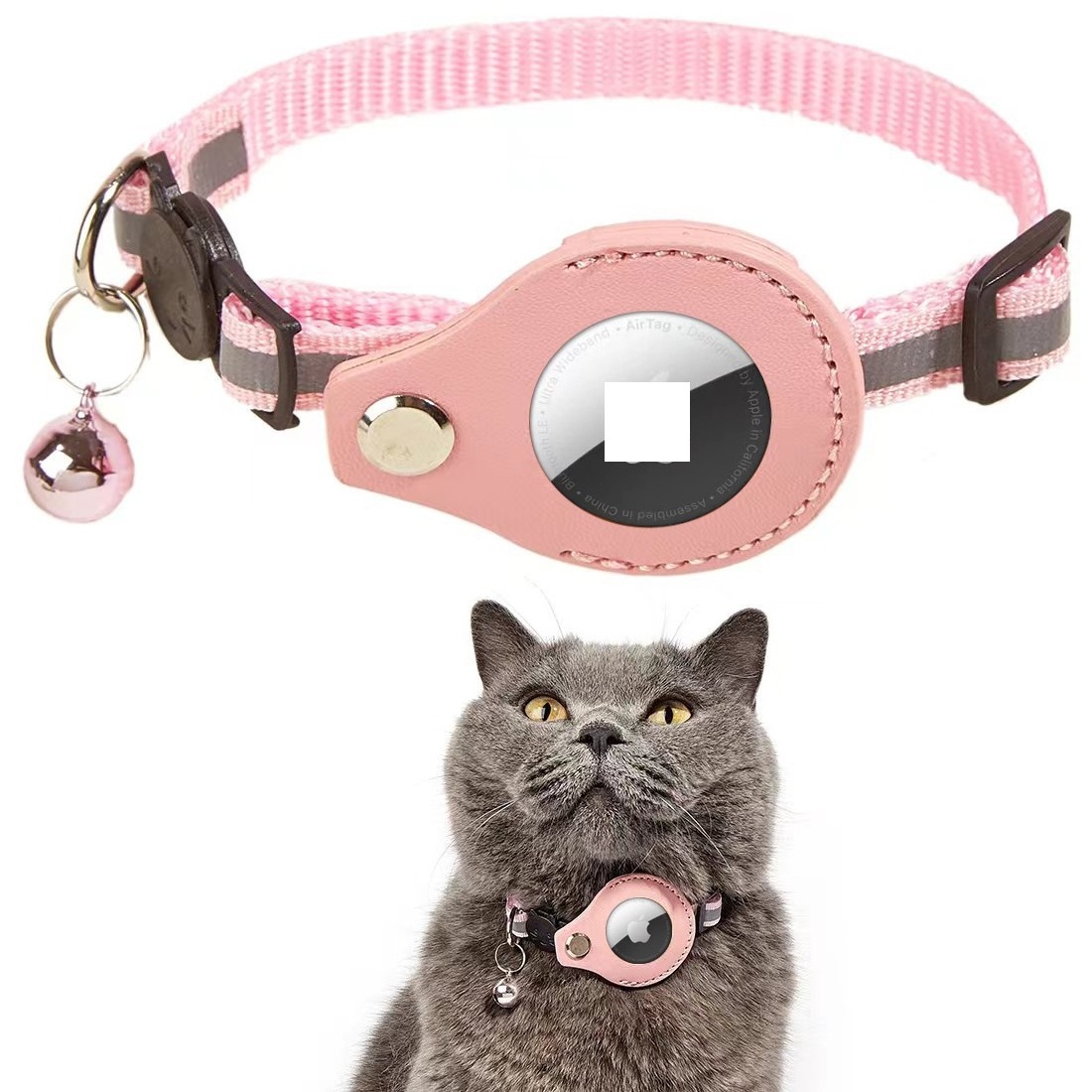 New Hot Reflective Pet Anti-lost Collar Pet location Gps Holder Collar Air Tag Silicon Protector Dog Cat Collar