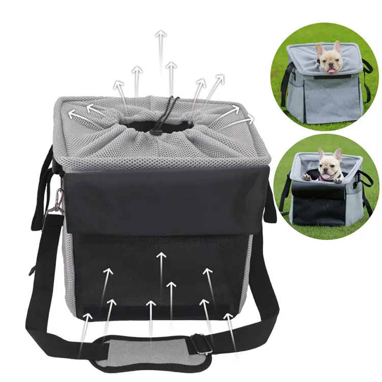 Portable Travel Bicycle Pet Car Pack Dog Carrier Bag Soft Cute Bicycle Outdoor Dog Travel Carrier