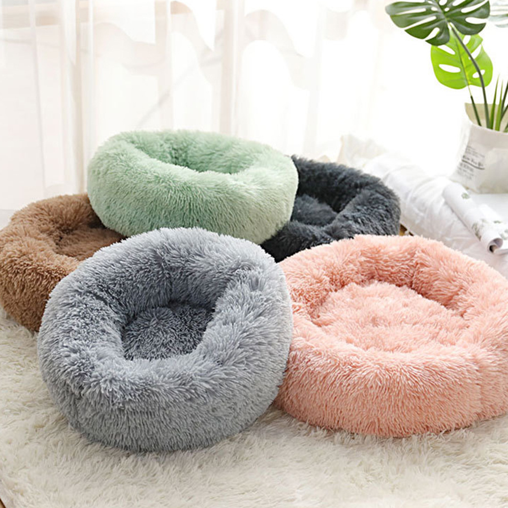 Dog Bed (L/XL/XXL/XXXL) for Medium and Large Dogs Comfortable Pet Bed Faux Fur Donut Cuddler Up to 25/35/55/100lbs