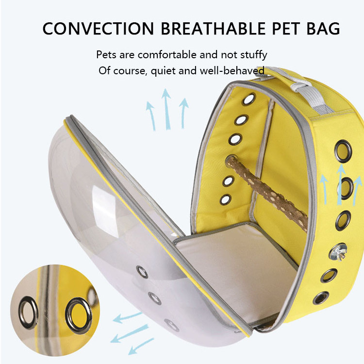 Travel Portable Outing Backpack Transparent Shoulder Handbag Pet Parrot Bag Cat Cage Pet Backpack