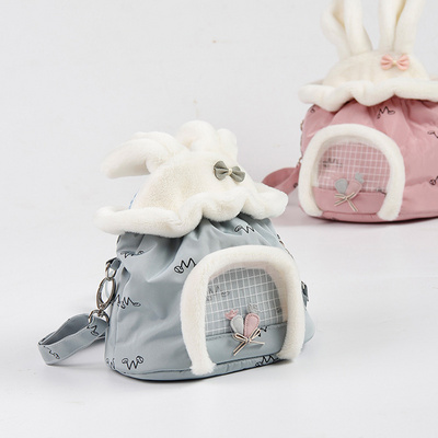 Small Pet Carrier Rabbit Cage Hamster Chinchilla Travel Warm Bags Guinea Pig Carry Pouch Bag Breathable Pet Cage