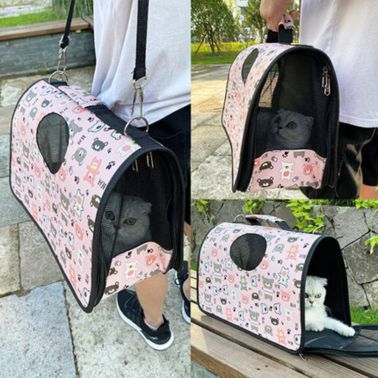 Custom Pattern American Best Selling Products Folding Portable Cat Dog Carrier Tote Pet Carry Travel Bag