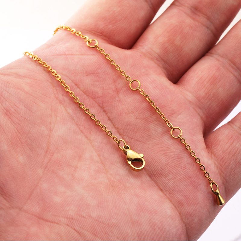 Wholesale Gold Tone Stainless Steel 3 Circle Extra Chain 3 Jump Rings Stainless Steel O Shape Necklace Chain For DIY Jewelry