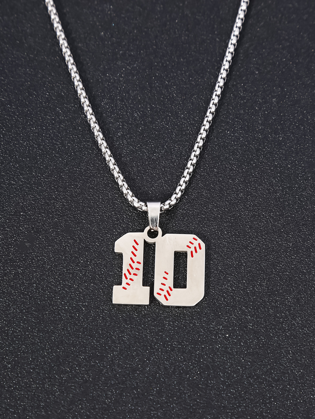 High Quality Stainless Steel Baseball Number Pendant Necklace Number 0 Charm Necklace For Women Men Sport Jewelry