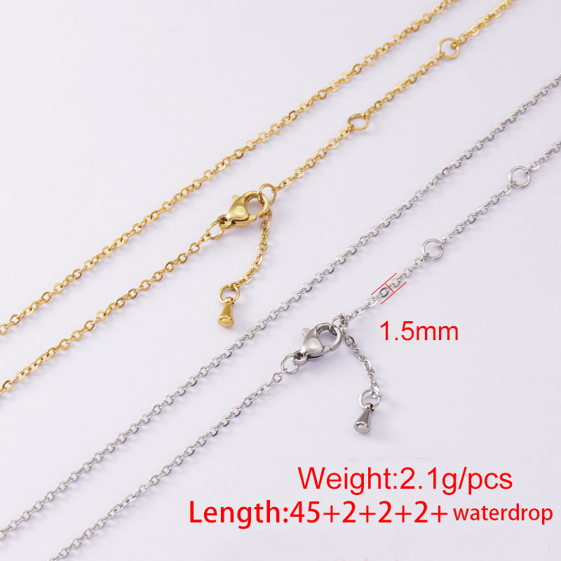 Wholesale Gold Tone Stainless Steel 3 Circle Extra Chain 3 Jump Rings Stainless Steel O Shape Necklace Chain For DIY Jewelry