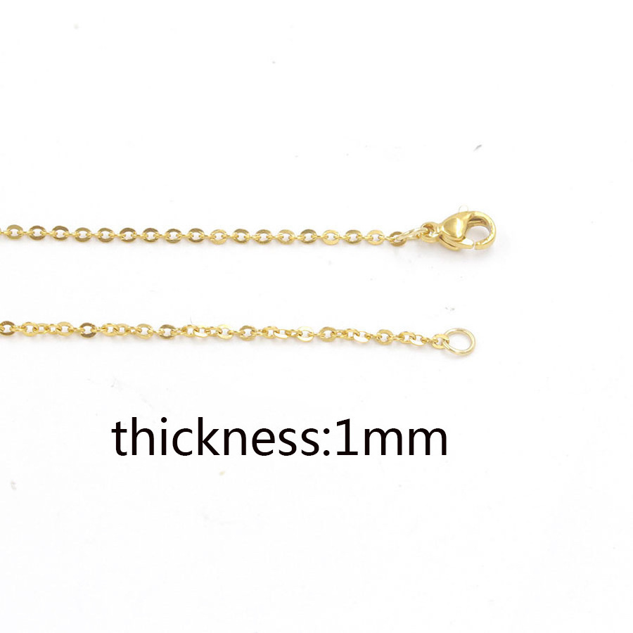 Custom Size 40CM 45CM 50CM 60CM Long Cable Chains Necklace 1MM 1.5MM 2MM Stainless Steel Necklace Chain With Lobster Clasp