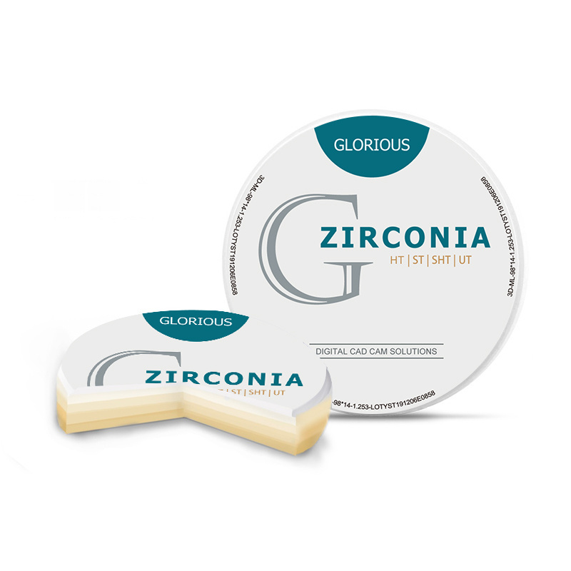 Glorious Dental Health Material Zirconia Pucks With 7 Layers With 7 Popular Color For Dental Lab