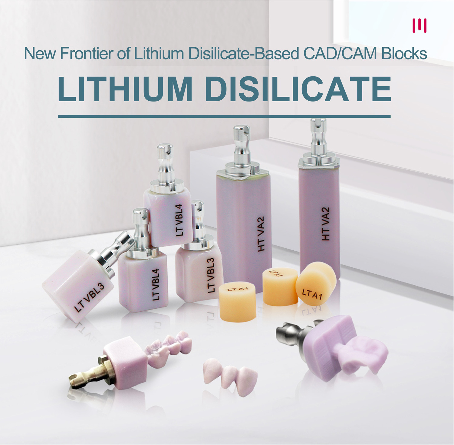 Glorious LT/HT CAD CAM Block Emax Glass Ceramic Lithium Disilicate Block For Dental Lab Implants For Veneer