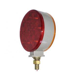 4 inch ultra high power multi chip wheel clearance marker light for semi truck trailer lorry 10-30v amber+red double side