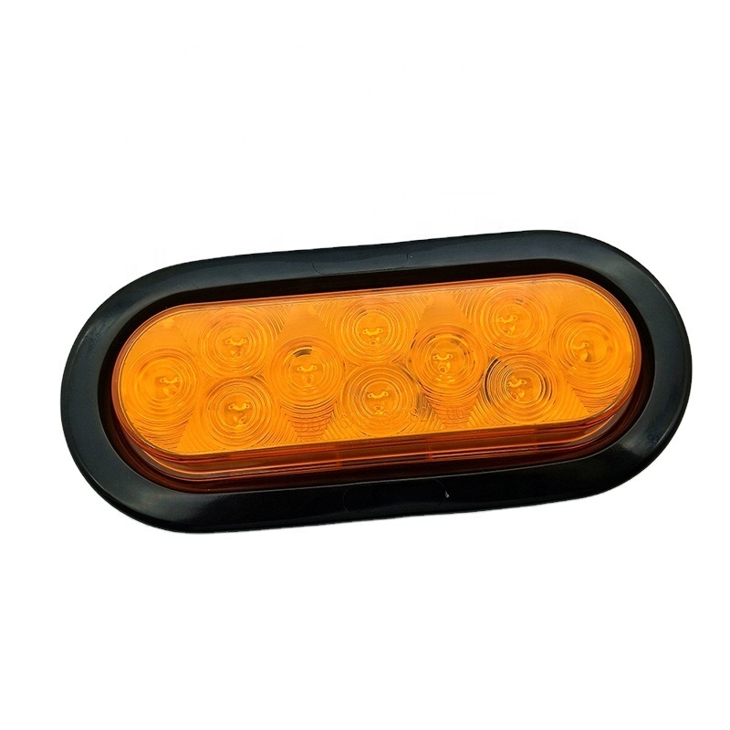 10-30v 6 inch amber oval  Submersible Dump Truck Trailer 10  Led Stop Turn Tail Light