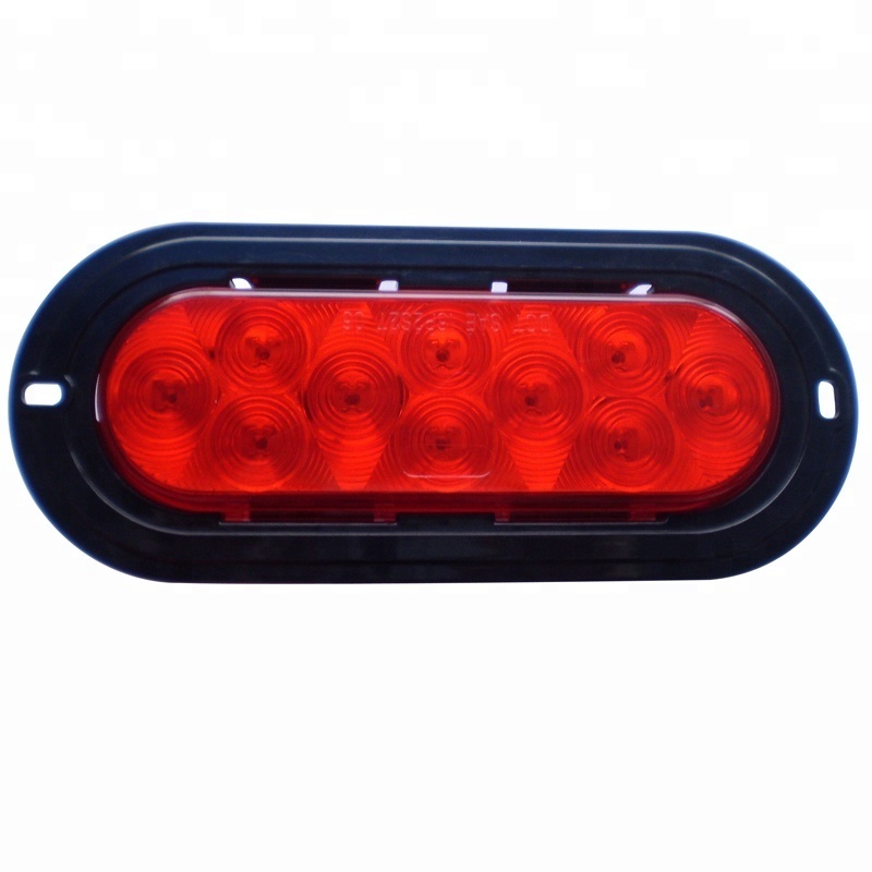 DOT SAE Emark 6 Inch Oval red 10 Piranha LED Truck Trailer Stop Turn Tail Lights for Truck Trailer 10-30v