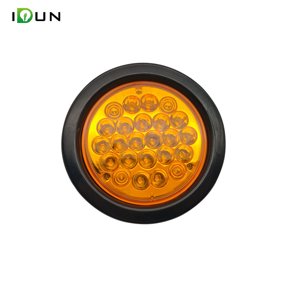 Hight quality 24 leds made in China Car LED Side Lamp Stop Brake Lights Turn Signal Round Light for Truck Trailer Caravan