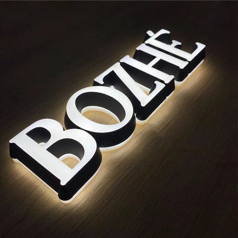 Customized Led Channel Letter Sign Backlit Metal Signage Outdoor Shop Advertising 3D LOGO Business Illuminated Sign