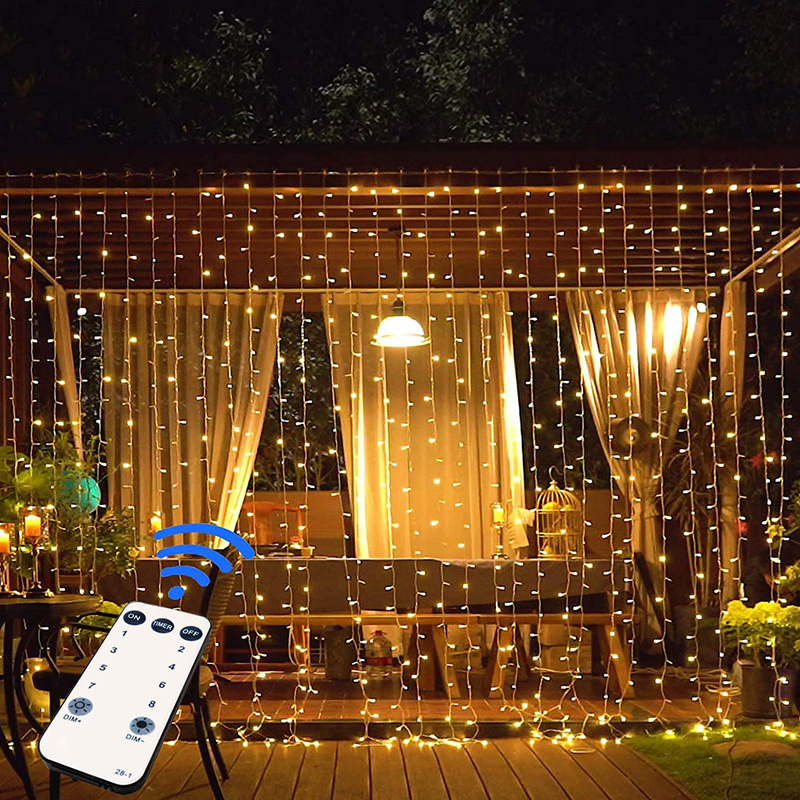 Custom Outdoor Christmas Lights Remote Control Luces Ee Navid Decorative Lighting Wedding Party Fairy 200 300 Led String Lights