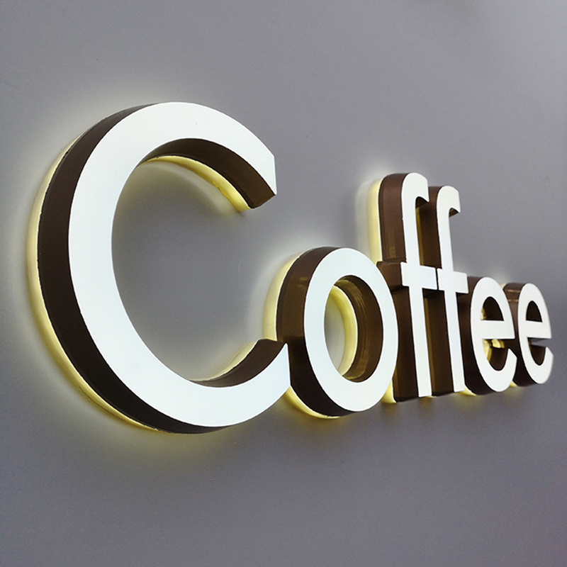 Customized Led Channel Letter Sign Backlit Metal Signage Outdoor Shop Advertising 3D LOGO Business Illuminated Sign